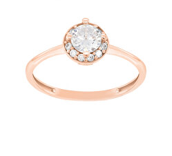 Okouzlující zásnubní prsten z růžového zlata GR003RAU
