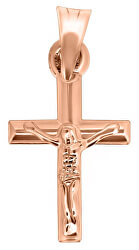 Rózsaszín arany medál Jézus a kereszten CRS067_AU_R