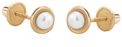 Bezaubernde Ohrringe aus Gelbgold mit echter Perle 14/140.480/17P