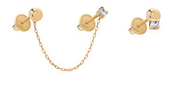 Stilvolle asymmetrische Ohrringe aus Gelbgold 14/290.011/17ZIR Esp