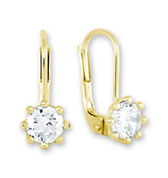 Goldene Ohrringe mit Kristallen 236 001 00771