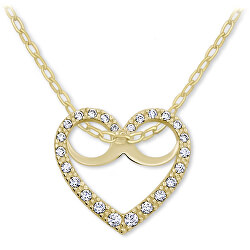 Romantický náhrdelník Srdce s kryštálmi 279 001 00089 (retiazka, prívesok)