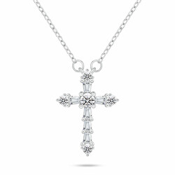 Collana scintillante in argento da donna Croce NCL176W