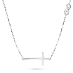 Dámsky strieborný náhrdelník s krížom NCL89W