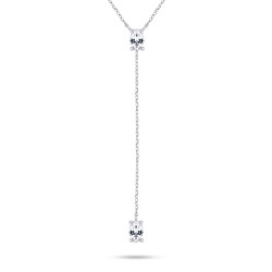 Dlhý strieborný náhrdelník so zirkónmi NCL145W