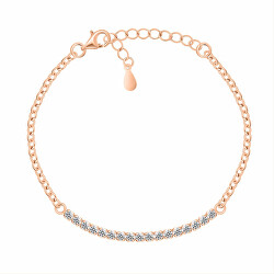 Bracciale elegante placcato in oro rosa con zirconi BRC172R