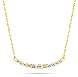 Elegantný pozlátený náhrdelník s čírymi zirkónmi NCL159Y