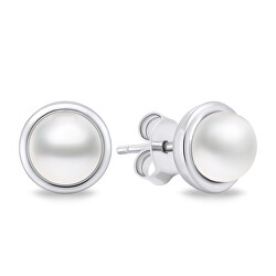 Elegantní stříbrné náušnice s pravými perlami EA626W