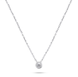 Elegante collana in argento con zircone NCL86W
