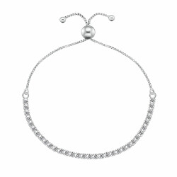 Bracciale elegante in argento con zirconi trasparenti BRC169W