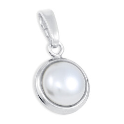Elegantný strieborný prívesok so syntetickou perlou 448 001 00295 04