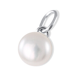 Elegantní stříbrný přívěsek se syntetickou perlou 448 001 00596 04