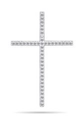 Elegantní stříbrný přívěsek se zirkony Křížek PT66W