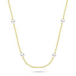 Jemný pozlacený náhrdelník s Majorica perlami NCL141Y