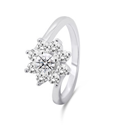 Krásný stříbrný prsten se zirkony RI053W