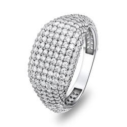 Luxusný strieborný prsteň so zirkónmi RI019W