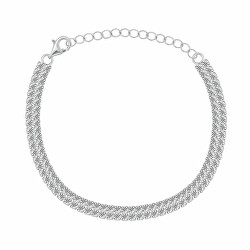 Bracciale massiccio in argento con zirconi BRC173W