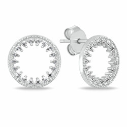 Orecchini minimal in argento Cerchi con zirconi EA1058W