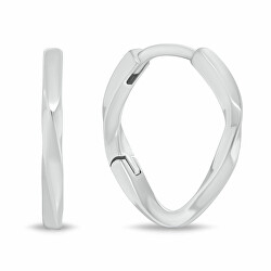 Minimalistické stříbrné náušnice s krouceným designem EA1215W