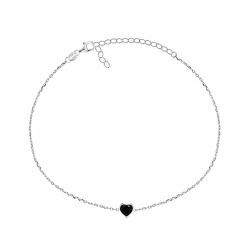 Bracciale minimal in argento Cuore nero BRC30WBC