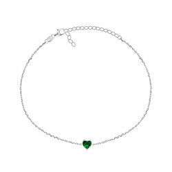 Bracciale minimal in argento Cuore verde BRC30WG