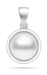 Minimalistický stříbrný přívěsek s pravou perlou PT89W