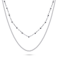 Módní dvojitý stříbrný náhrdelník NCL103W