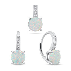 Splendido set di gioielli con opale SET246W (orecchini, ciondolo)