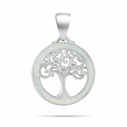 Ciondolo in argento Albero della Vita con zirconi e opale bianco PT137W