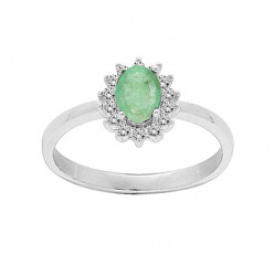 Nádherný stříbrný prsten se smaragdem R-FS-5626E