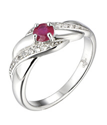 Nádherný stříbrný prsten s rubínem Precious Stone SR08997D