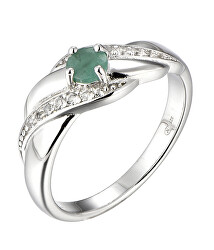 Nádherný strieborný prsteň so smaragdom Precious Stone SR08997E