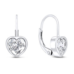 Gyengéd ezüst szív fülbevalók EA335W