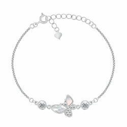 Bracciale in argento Farfalla con perle e zirconi BRC160W