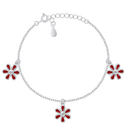 Bracciale raffinato in argento con fiori BRC149WR