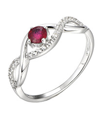 Očarujúce strieborný prsteň s rubínom Precious Stone SR00716O