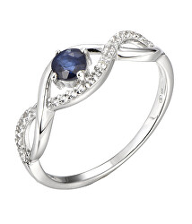 Okouzlující stříbrný prsten se safírem Precious Stone SR00716N