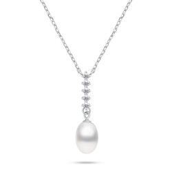 Wunderschöne Silberkette mit echter Perle NCL130W