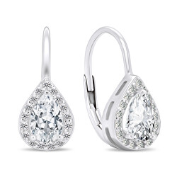 Splendidi orecchini in argento con zirconi trasparenti EA408W