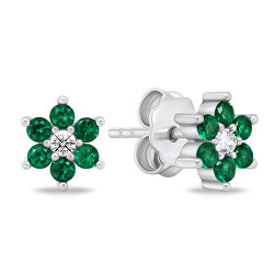 Splendidi orecchini in argento con zirconi verdi EA846WG
