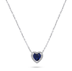 Půvabný stříbrný náhrdelník Srdce se zirkony NCL101WB
