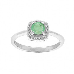 Pôvabný strieborný prsteň s emeraldom R-FS-5658ET