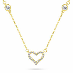 Collana romantica placcata in oro Cuore con zirconi NCL171Y