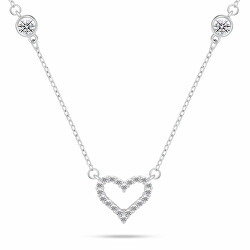 Collana romantica in argento Cuore con zirconi NCL171W