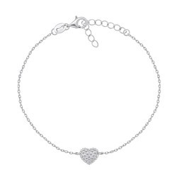 Romantisches Silberarmband mit Herz BR11AW