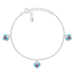 Romantico bracciale in argento con cuoricini BRC153W