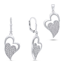 Romantico set di gioielli in argento SET206W (pendente, orecchini)