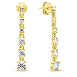 Eleganti orecchini placcati in oro con zirconi EA830Y