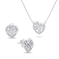 Slušivý stříbrný set šperků Strom života SET236W (náhrdelník, náušnice)
