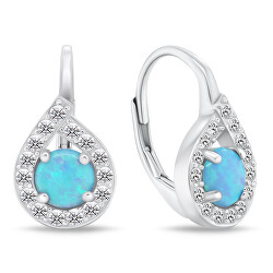 Ezüst fülbevaló kék opálokkal EA753WLB